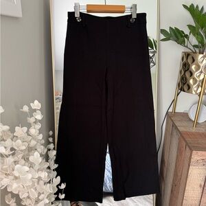 Black Wide-Leg Crop Pants